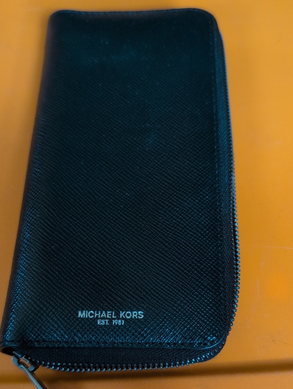 Michael Kors Black Saffiano Zip-Around Wallet